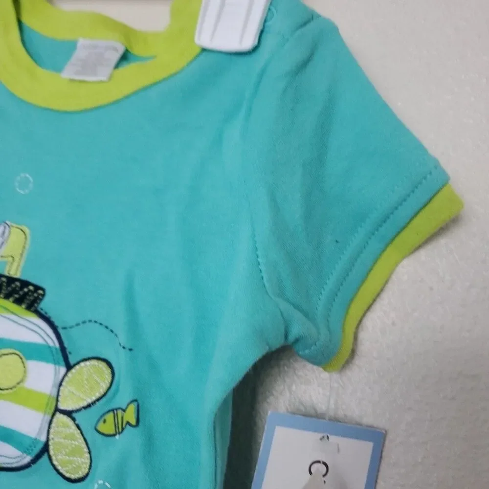 Cutie Pie 12M Child toddler short sleeve T-shirt Submarine Cotton Green